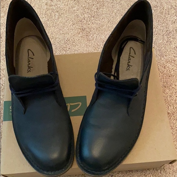 navy blue clark shoes